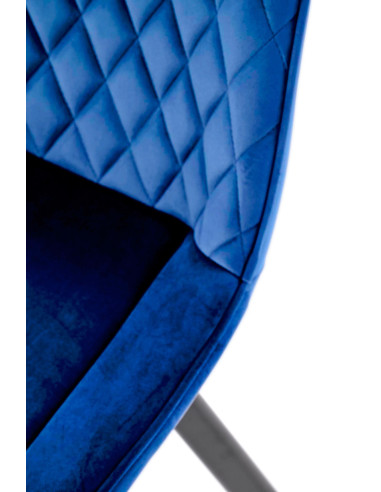 K520 Krzesło Granatowe w Romby Obracane 360° | Velvet | Nogi Czarne