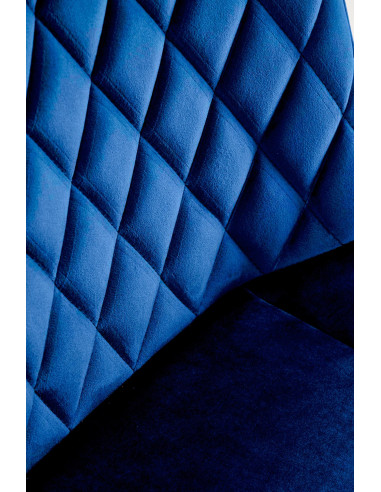 K520 Krzesło Granatowe w Romby Obracane 360° | Velvet | Nogi Czarne