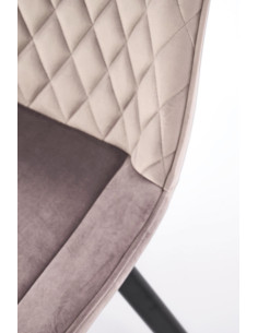 K520 Krzesło Beżowe w Romby Obracane 360° | Velvet | Nogi Czarne 2