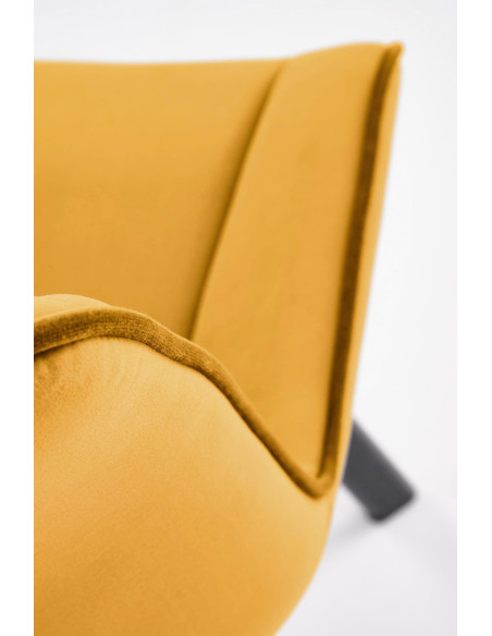 K520 Krzesło Musztardowe w Romby Obracane 360° | Velvet | Nogi Czarne