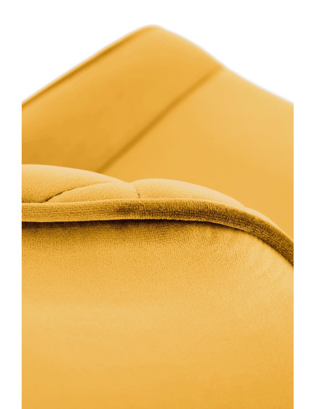 K520 Krzesło Musztardowe w Romby Obracane 360° | Velvet | Nogi Czarne