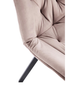 K519 Krzesło Beżowe Pikowane Velvet | Funkcja Obracania 360 Stopni 2