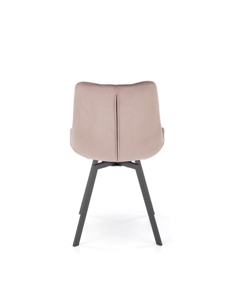 K519 Krzesło Beżowe Pikowane Velvet | Funkcja Obracania 360 Stopni