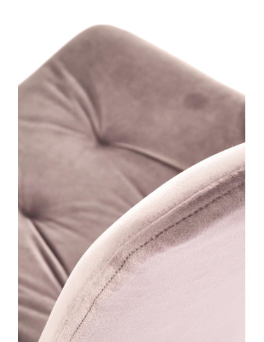 K519 Krzesło Beżowe Pikowane Velvet | Funkcja Obracania 360 Stopni