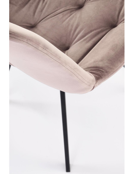 K519 Krzesło Beżowe Pikowane Velvet | Funkcja Obracania 360 Stopni