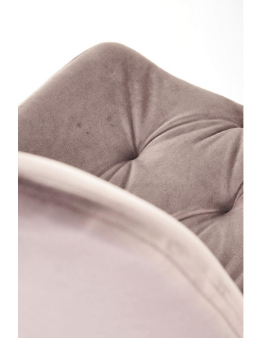 K519 Krzesło Beżowe Pikowane Velvet | Funkcja Obracania 360 Stopni