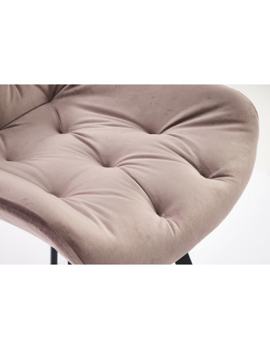 K519 Krzesło Beżowe Pikowane Velvet | Funkcja Obracania 360 Stopni