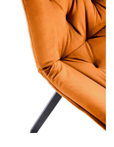 K519 Krzesło Cynamonowe Pikowane Velvet | Funkcja Obracania 360 Stopni