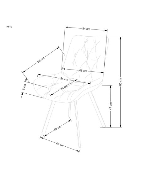 K519 Krzesło Cynamonowe Pikowane Velvet | Funkcja Obracania 360 Stopni
