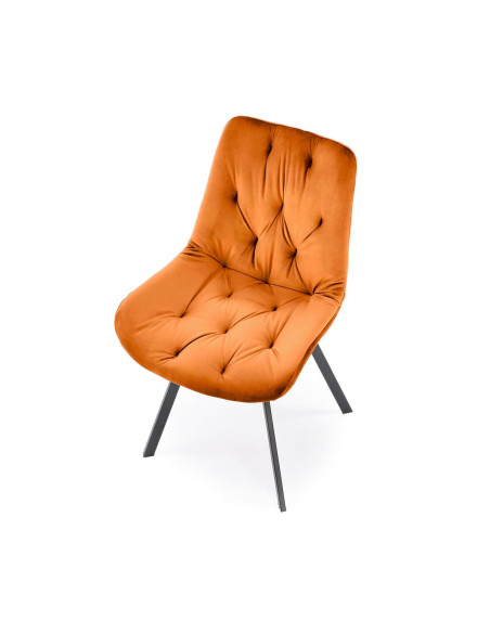 K519 Krzesło Cynamonowe Pikowane Velvet | Funkcja Obracania 360 Stopni