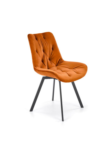 K519 Krzesło Cynamonowe Pikowane Velvet | Funkcja Obracania 360 Stopni