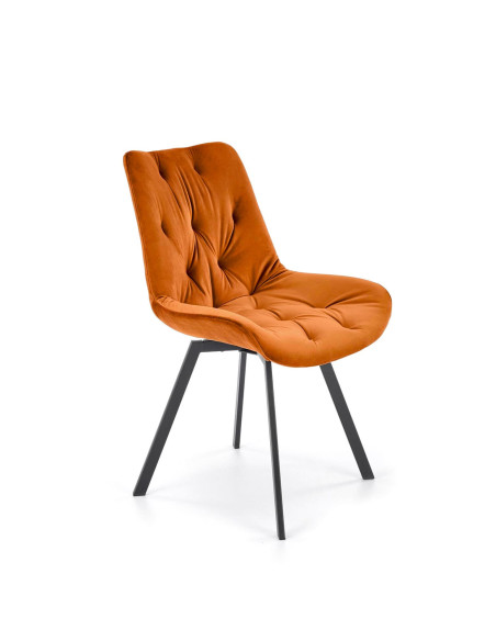 K519 Krzesło Cynamonowe Pikowane Velvet | Funkcja Obracania 360 Stopni