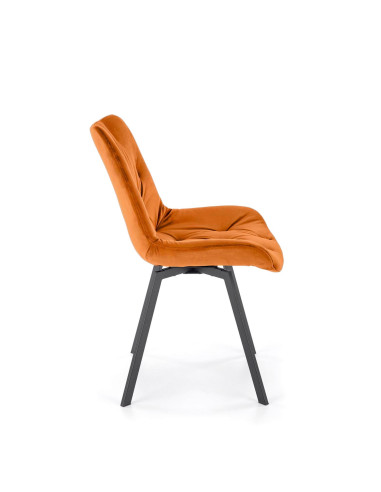 K519 Krzesło Cynamonowe Pikowane Velvet | Funkcja Obracania 360 Stopni