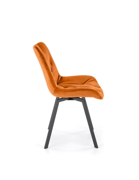 K519 Krzesło Cynamonowe Pikowane Velvet | Funkcja Obracania 360 Stopni