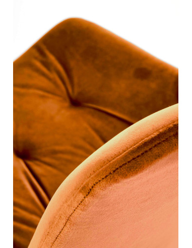 K519 Krzesło Cynamonowe Pikowane Velvet | Funkcja Obracania 360 Stopni