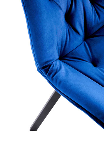 K519 Krzesło Granatowe Pikowane Velvet | Funkcja Obracania 360 Stopni