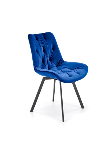 K519 Krzesło Granatowe Pikowane Velvet | Funkcja Obracania 360 Stopni