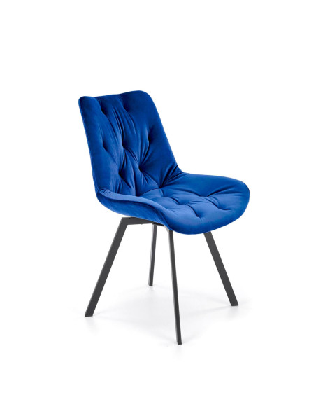 K519 Krzesło Granatowe Pikowane Velvet | Funkcja Obracania 360 Stopni