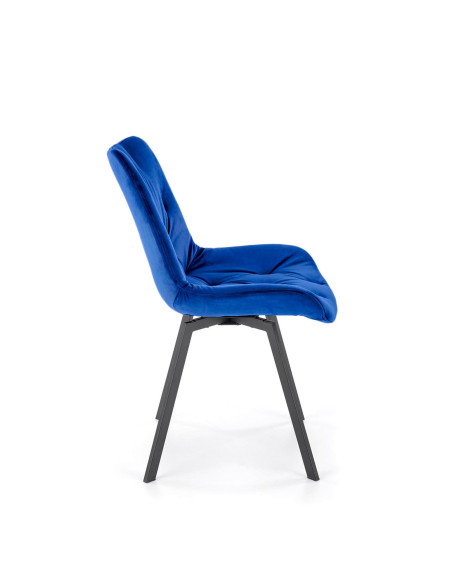 K519 Krzesło Granatowe Pikowane Velvet | Funkcja Obracania 360 Stopni