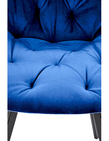 K519 Krzesło Granatowe Pikowane Velvet | Funkcja Obracania 360 Stopni