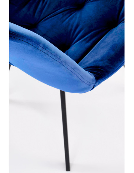 K519 Krzesło Granatowe Pikowane Velvet | Funkcja Obracania 360 Stopni