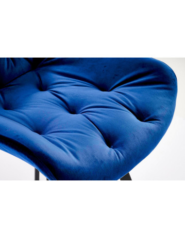 K519 Krzesło Granatowe Pikowane Velvet | Funkcja Obracania 360 Stopni