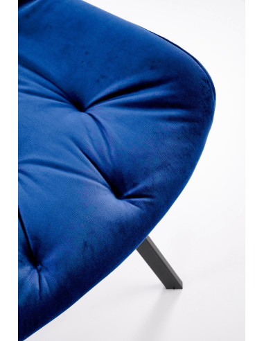 K519 Krzesło Granatowe Pikowane Velvet | Funkcja Obracania 360 Stopni
