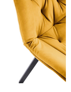 K519 Krzesło Musztardowe Pikowane Velvet | Funkcja Obracania 360 Stopni 2