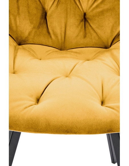 K519 Krzesło Musztardowe Pikowane Velvet | Funkcja Obracania 360 Stopni