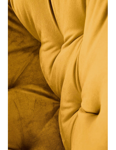 K519 Krzesło Musztardowe Pikowane Velvet | Funkcja Obracania 360 Stopni