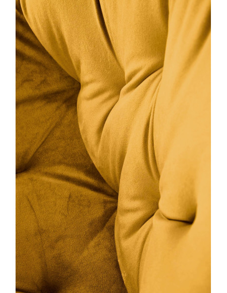 K519 Krzesło Musztardowe Pikowane Velvet | Funkcja Obracania 360 Stopni