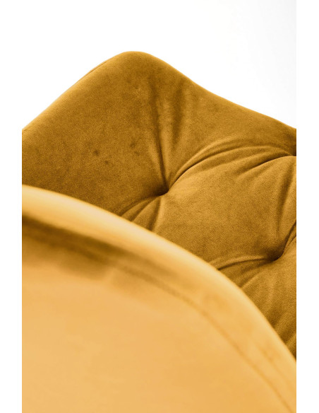 K519 Krzesło Musztardowe Pikowane Velvet | Funkcja Obracania 360 Stopni