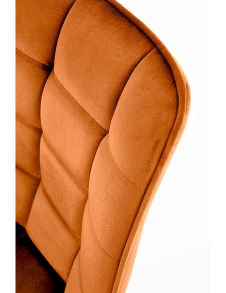 K332 Krzesło Cynamonowe Pikowane Velvet | Nogi Stalowe | Elegancka Forma
