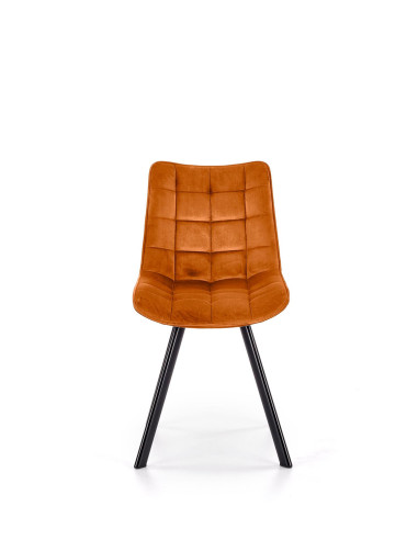 K332 Krzesło Cynamonowe Pikowane Velvet | Nogi Stalowe | Elegancka Forma