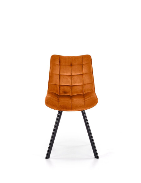 K332 Krzesło Cynamonowe Pikowane Velvet | Nogi Stalowe | Elegancka Forma