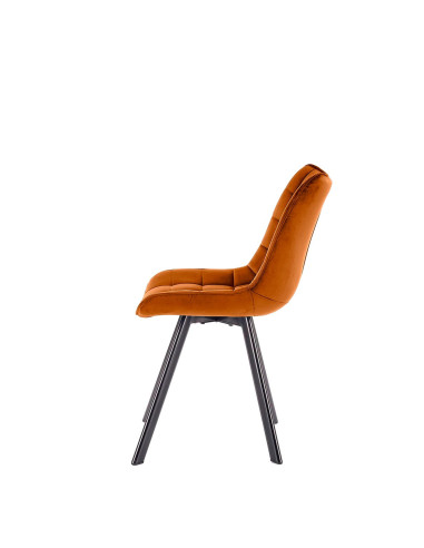 K332 Krzesło Cynamonowe Pikowane Velvet | Nogi Stalowe | Elegancka Forma