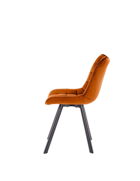 K332 Krzesło Cynamonowe Pikowane Velvet | Nogi Stalowe | Elegancka Forma