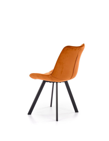 K332 Krzesło Cynamonowe Pikowane Velvet | Nogi Stalowe | Elegancka Forma