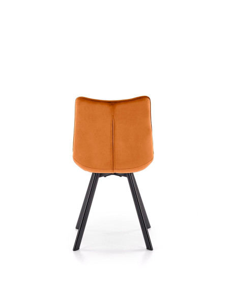 K332 Krzesło Cynamonowe Pikowane Velvet | Nogi Stalowe | Elegancka Forma