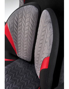 JENSEN Fotel Gabinetowy | Tkanina Czarno-Popielato-Czerwona, Mechanizm TILT 2