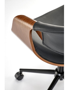 BILBO Fotel Gabinetowy Czarny/Orzechowy | Eco Skóra/Sklejka Gięta - Stylowy 2