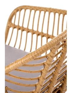 K541 Krzesło Ogrodowe Rattan Naturalny/Popiel, Nogi Czarne - Outdoor Styl 2