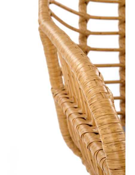 K541 Krzesło Ogrodowe Rattan Naturalny/Popiel, Nogi Czarne - Outdoor Styl