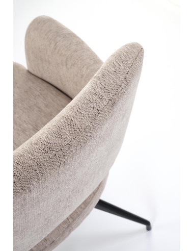K542 Krzesło Beżowe Obracane 180° | Tkanina, Nogi Czarne | Stylowy Design