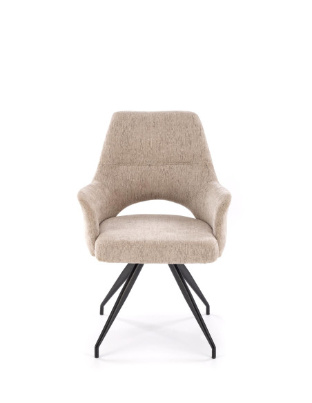 K542 Krzesło Beżowe Obracane 180° | Tkanina, Nogi Czarne | Stylowy Design