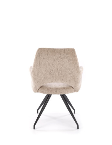 K542 Krzesło Beżowe Obracane 180° | Tkanina, Nogi Czarne | Stylowy Design