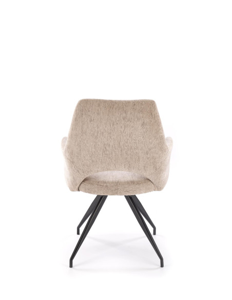 K542 Krzesło Beżowe Obracane 180° | Tkanina, Nogi Czarne | Stylowy Design