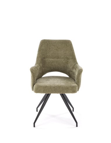 K542 Krzesło Oliwkowe Obracane 180°, Tkanina, Nogi Czarne | Stylowy Design