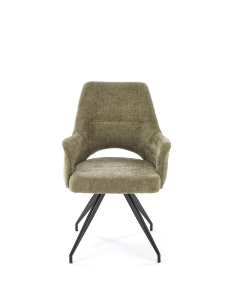 K542 Krzesło Oliwkowe Obracane 180°, Tkanina, Nogi Czarne | Stylowy Design