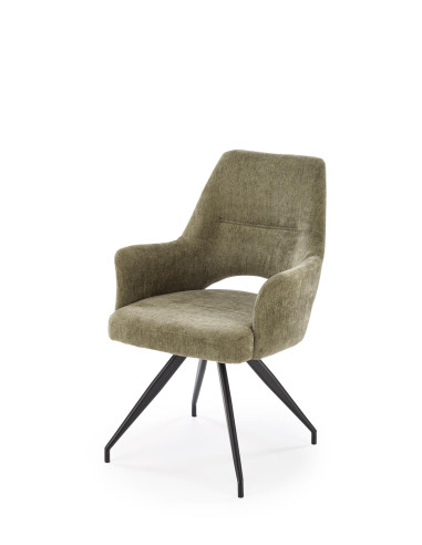 K542 Krzesło Oliwkowe Obracane 180°, Tkanina, Nogi Czarne | Stylowy Design